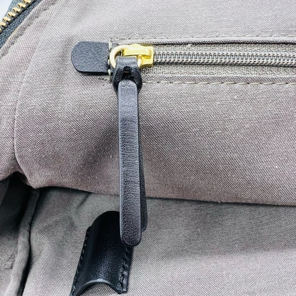 SKAGEN BEAUTIFUL LEATHER AND COTTON BLACK AND WHITE STRIPED BACKPACK - Picture 13 of 16